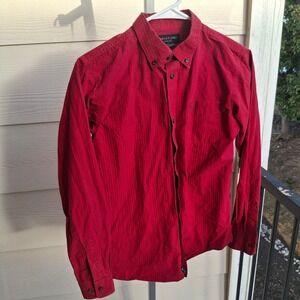 Ariat Pro Series Boys Large 14-16 Red Plaid Long Sleeve‎ Western Button Shirt